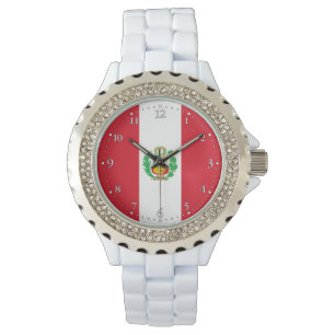 Peruanska flaggan armbandsur