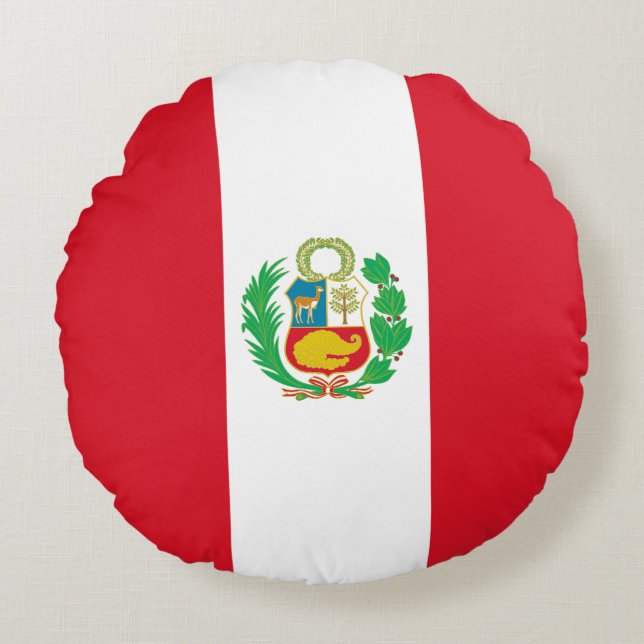 Peruanska flaggan rund kudde (Framsidan)
