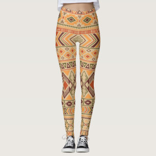 Peruanska indier: Geometrisk stamgästlös Leggings