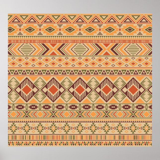 Peruanska indier: Geometrisk stamgästlös Poster (Framsidan)