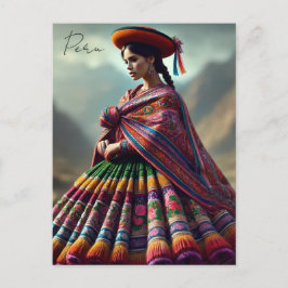 Peruanska kvinnor i traditionell kostym vykort