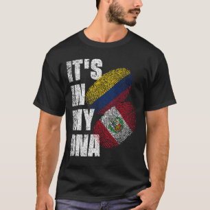 Peruanska och colombianska DNA Mix Flagga Heritage T Shirt