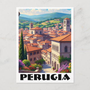 Perugia Italien Travel Vykort