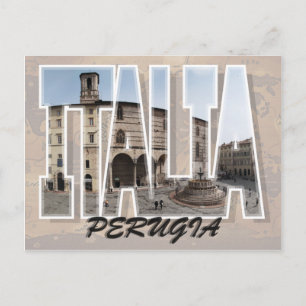 Perugia, vykort för Italien