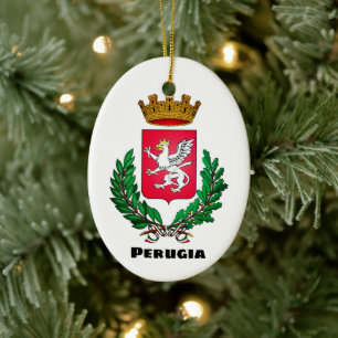 Perugias vapensköld, Italien Julgransprydnad Keramik