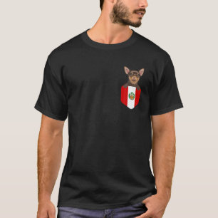 Perus Flagga Brown Chihuahua Hund in Pocket T Shirt
