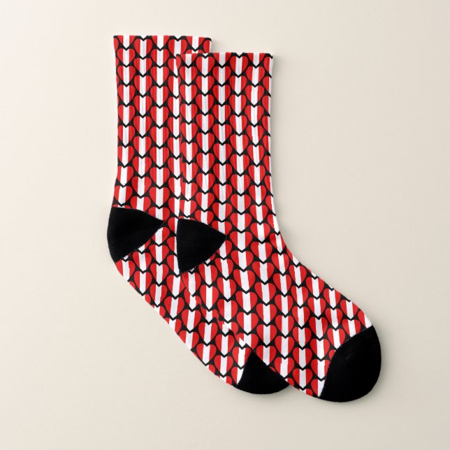 Perus Flagga Hearts Socks Strumpor (Par)