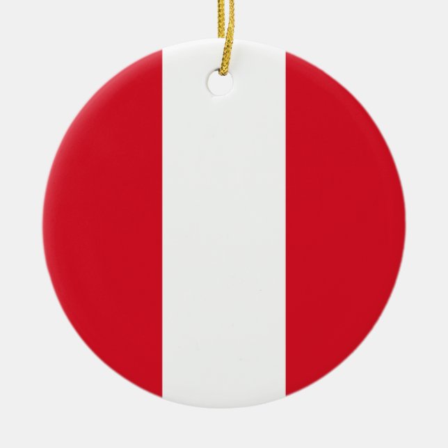 Perus flagga julgransprydnad keramik (Framsidan)