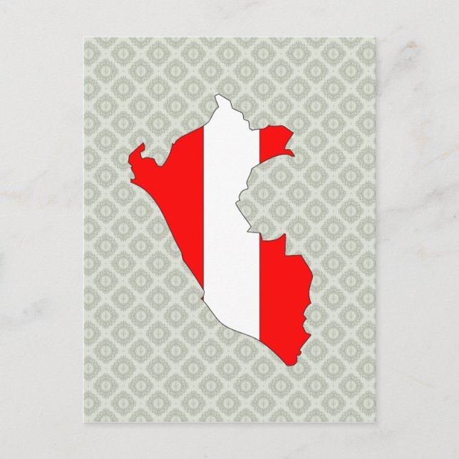 Perus Flagga Karta fullt storlek Vykort (Framsida)