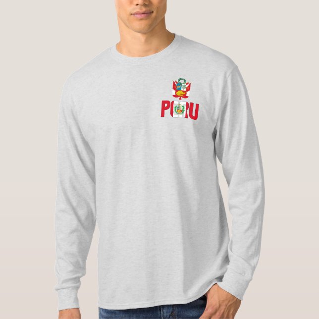 Perus Flagga och Jacka av Arm Patriotic T Shirt (Framsida)