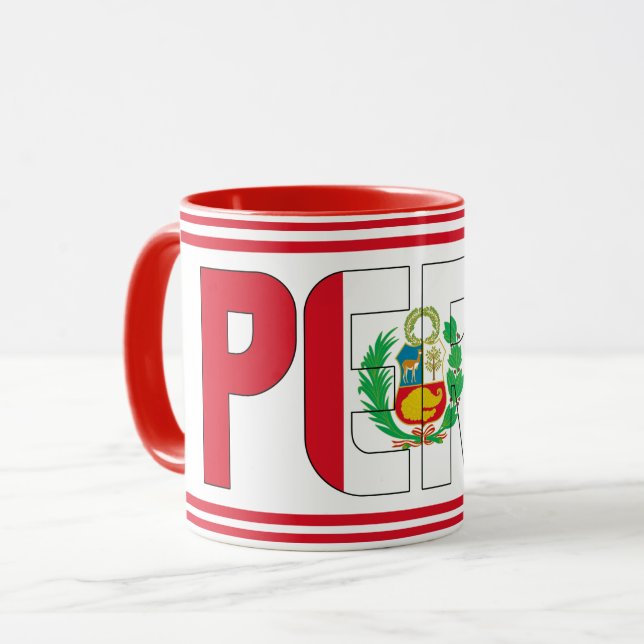 Perus Flagga Patriotic Coffee Mugg (Framsida vänster)