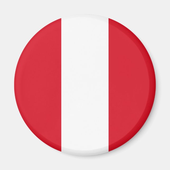 Perus flagga (Peruanska Flagga) Magnet (Framsidan)
