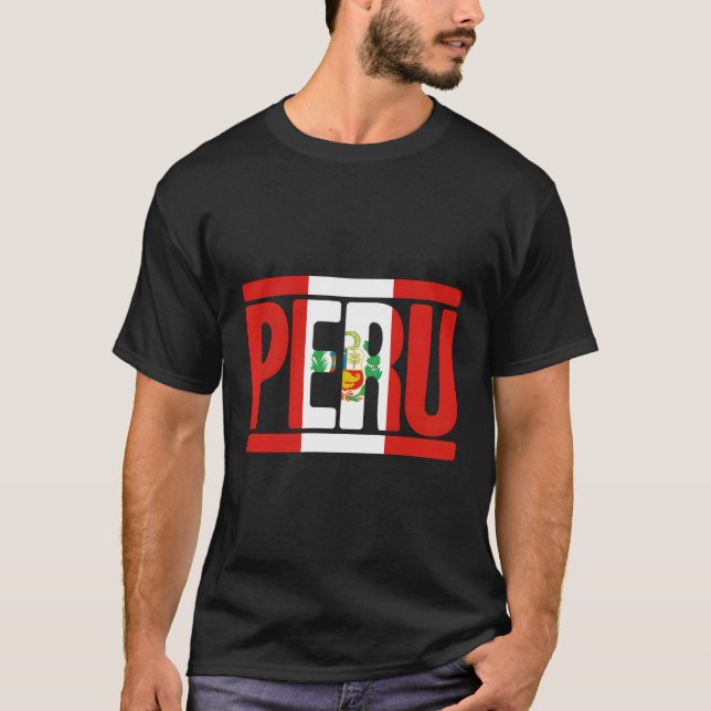 Perus Flagga Perus Pride Peru Vacation Peru T Shirt (Framsida)
