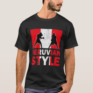 Perus Flagga Peruvian Boxing Klubb Vintage T Shirt