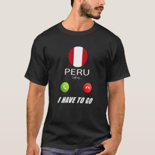 Perus Flagga Souvenir Peru begär T Shirt