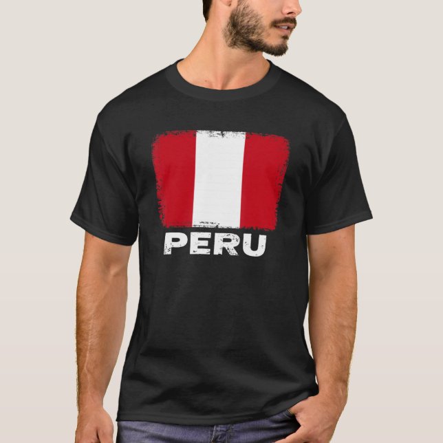 Perus Flagga Support Peruanska Kvinnor Manar T Shirt (Framsida)