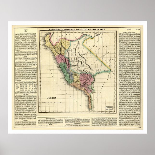 Perus historia Karta - 1822 Poster (Framsidan)