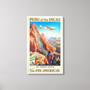 Perus i Incas Vintage resor Poster Art Canvastryck