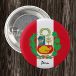 Perus-knapp, patriotisk peruansk Flagga mode Knapp<br><div class="desc">Knappar: Peru och Peruanska Flagga - kärlek mitt land,  resa,  helgdag,  landpatrioter/sportfantaster</div>