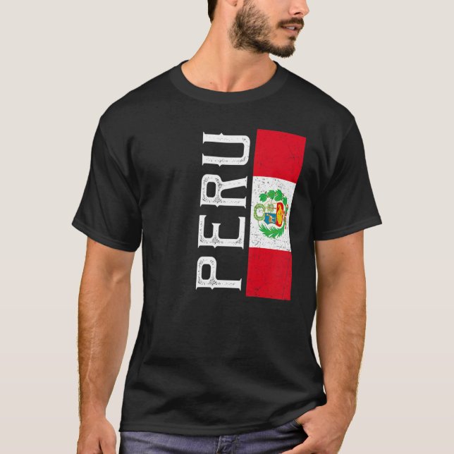 Perus kulturarv Pride Land Support Peruvian Flagga T Shirt (Framsida)