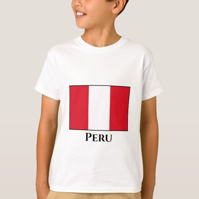 Perus (peruanska) Flagga T Shirt (Framsida)