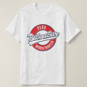 Perus ryggpackare, logotyp för resenärer. t shirt