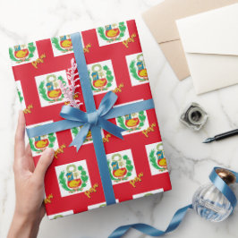 Perus Wrapping Papper, Red, patriotic Peruvian Fla Presentpapper