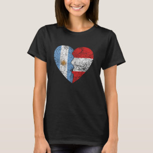 Perusiska argentinska Flagga Heart Argentina Peru  T Shirt