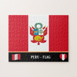 Peruvia Flagga & Peruan land / Peru Jigszle Puzzle Pussel