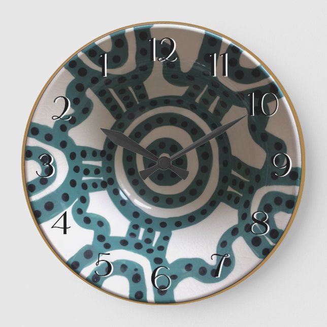 Peruvian Bowl Turcos Backwards Clock Stor Klocka (Framsida)