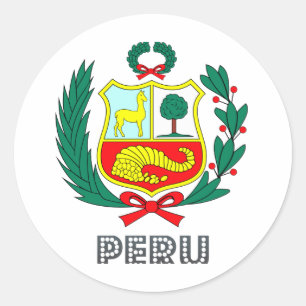 Peruvian Emblem Runt Klistermärke