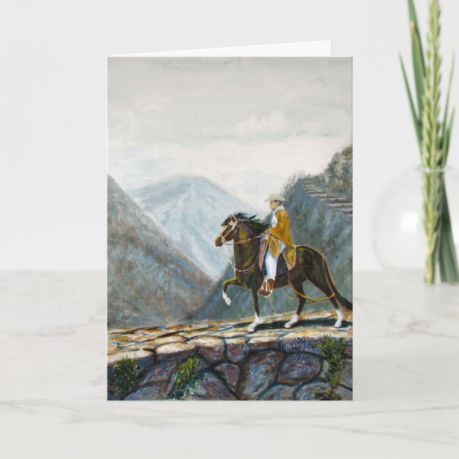 Peruvian Horse on Mountain Trail Tack Kort (Framsida)