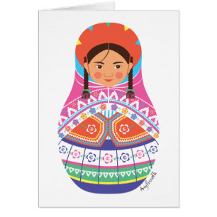 Peruvian Matryoshka Card OBS Kort