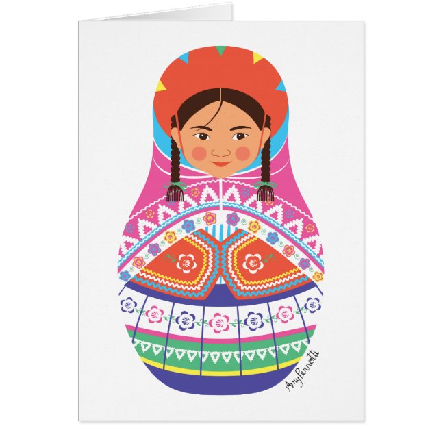 Peruvian Matryoshka Card OBS Kort (Framsidan)
