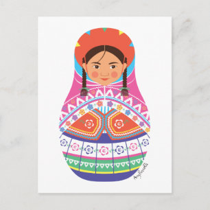 Peruvian Matryoshka Postcard Vykort