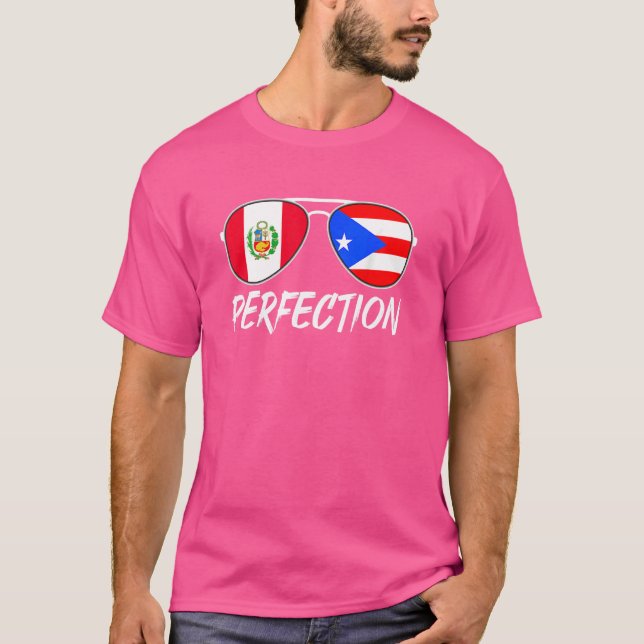 Peruvian Plus Puerto Rican Perfection Sunglass F T Shirt (Framsida)