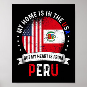Peruviansk amerikansk patriothjärta är från Perus Poster