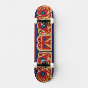 Peruviansk Tribal Fågel Skateboard Bräda 20,5 Cm