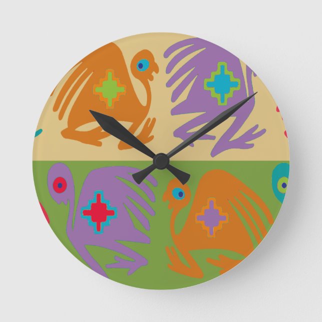 Peruviska fåglar rund klocka (Framsida)