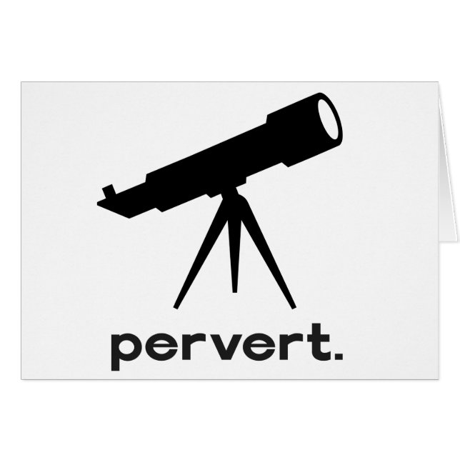 Perverter med Teleskop Rolig Parodi Humor Hälsningskort (Framsidan Horizontal)