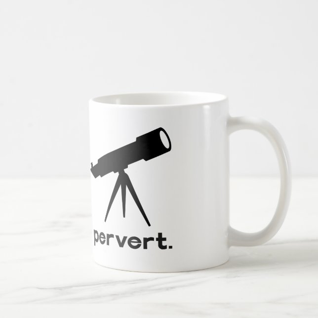 Perverter med Teleskop Rolig Parodi Humor Kaffemugg (Höger)