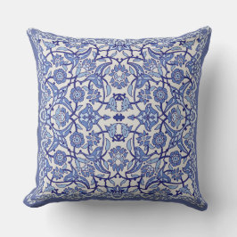 Perwinkle Blue White Patterned Kudde