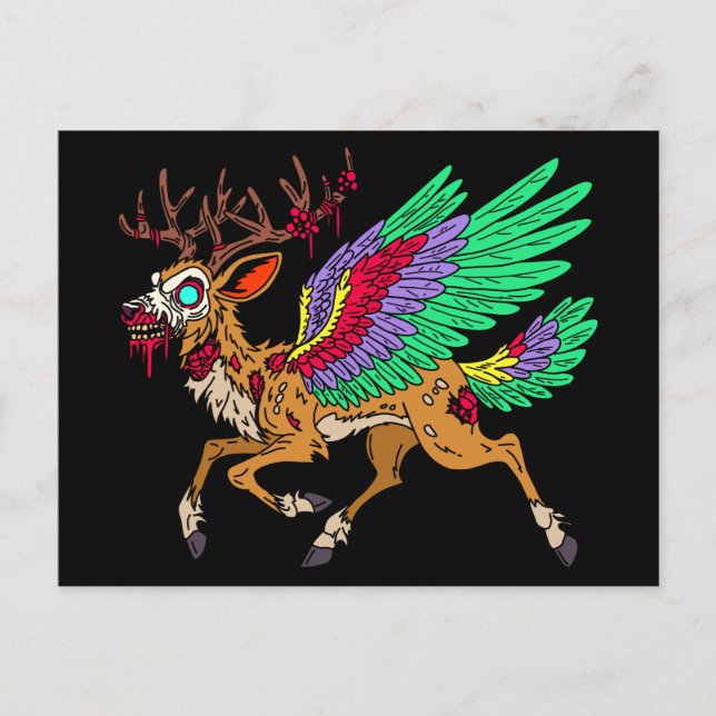 Peryton Zombie Vykort (Framsida)