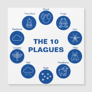 Pesach 10 Plagues Blue and White Seder