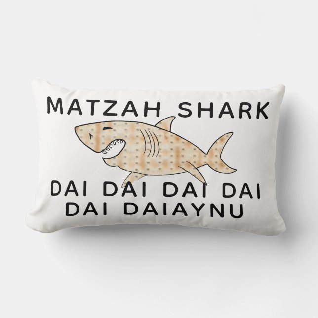 Pesach 13 x 21 Daiaynu Matzah Shark Lumbarkudde (Framsida)