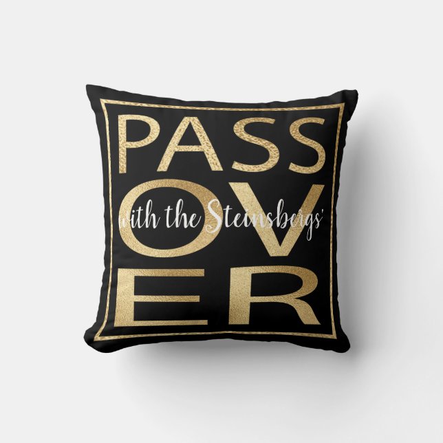Pesach 16 x 16 Pillow Pesover Classic Guld Kudde (Framsida)