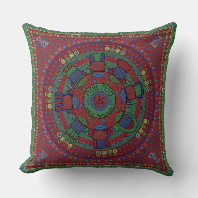 Pesach 20 tum x 20 tum Pillow Seder Bord Kudde (Framsida)