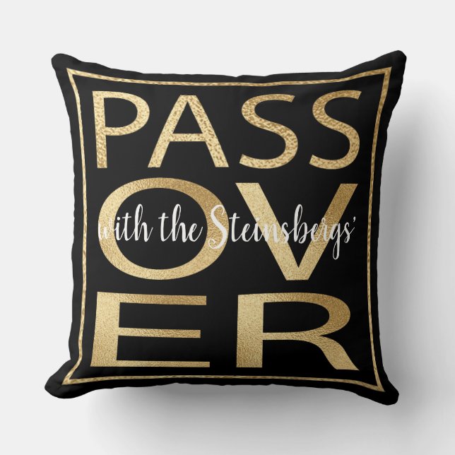Pesach 20 x 20 Pillow Passover Classic Guld Kudde (Framsida)