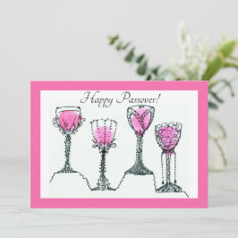 Pesach 4 Kopp med Vin-platta Helgdag Card Julkort