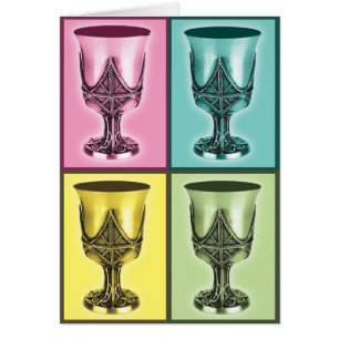 Pesach - 4 koppar av vin hälsningskort